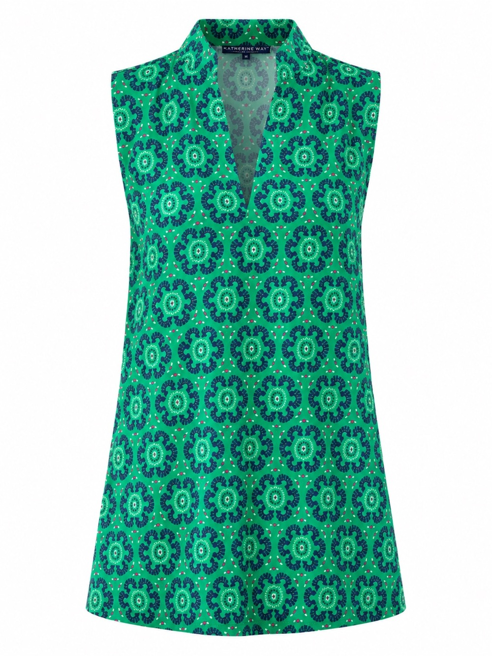 Katherine Way Green Floral-Print Sleeveless V-Neck top, M, NWT